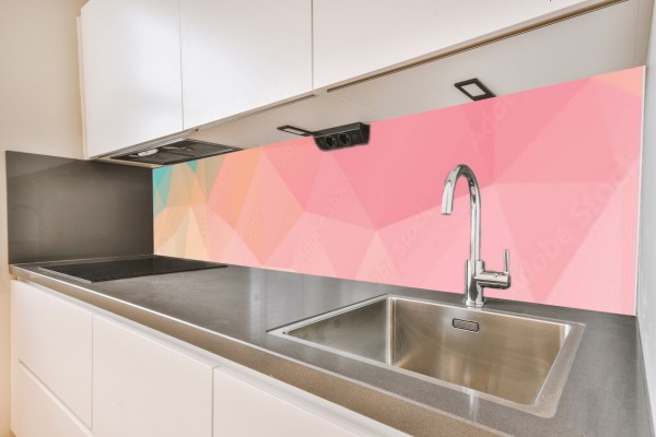 Küchenrückwand Pastell Polygon Motiv 0289
