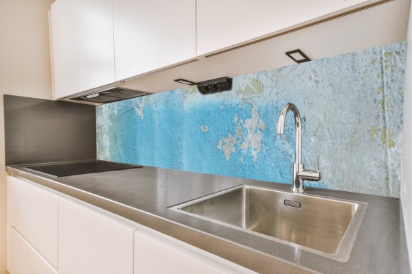 Küchenrückwand Beton-hell-grau-blauer-fleck Motiv 0122