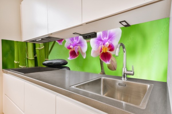 Küchenrückwand Zen Steine Orchidee (7) Motiv 0224