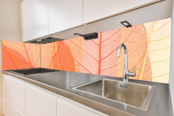 Küchenrückwand Pastell Blätter Motiv 0295