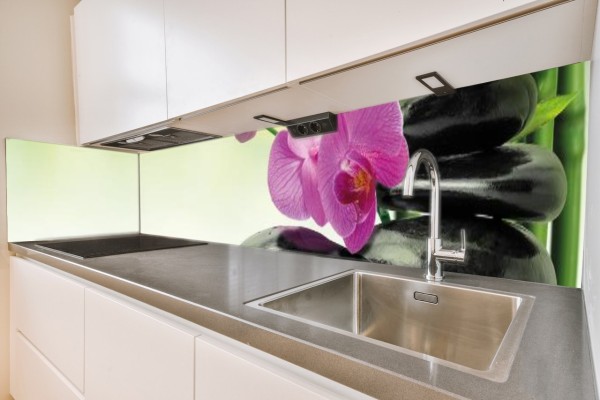 Küchenrückwand Zen Steine Orchidee 4 Motiv 0221