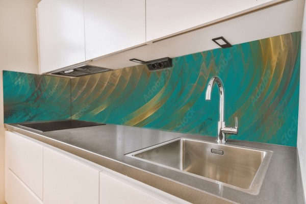 Küchenrückwand blau-grün Motiv 0345