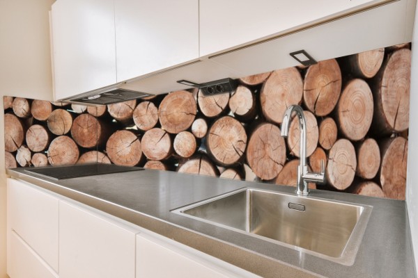 Küchenrückwand Holz Stämme Motiv 0254