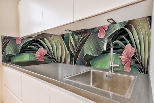 Küchenrückwand Blüte Blätter Motiv 0327