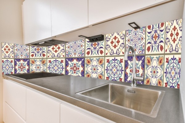 Küchenrückwand Mosaik Fliesen bunt Motiv 0257