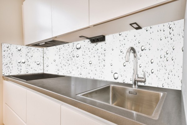 Küchenrückwand Wasser Tropfen weiß Motiv 0211
