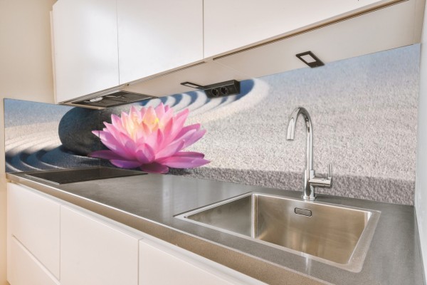 Küchenrückwand Zen Lotus Steine Motiv 0239