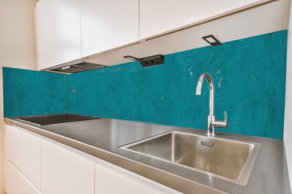 Küchenrückwand Risse-Putz-blau-grün Motiv 0120
