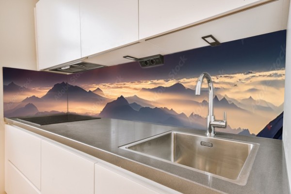 Küchenrückwand Nebel Berge Motiv 0456
