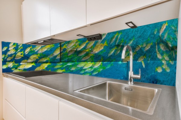 Küchenrückwand Fische Meer tiefblaur Motiv 0152