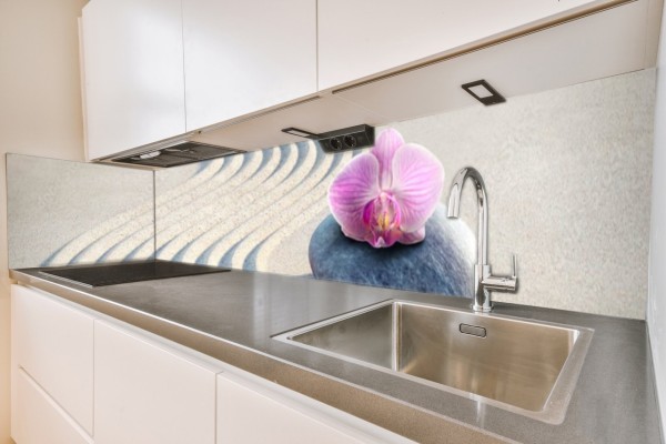Küchenrückwand Zen Steine Orchidee Motiv 0218