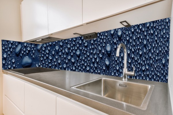 Küchenrückwand Wasser Tropfen blau Motiv 0212